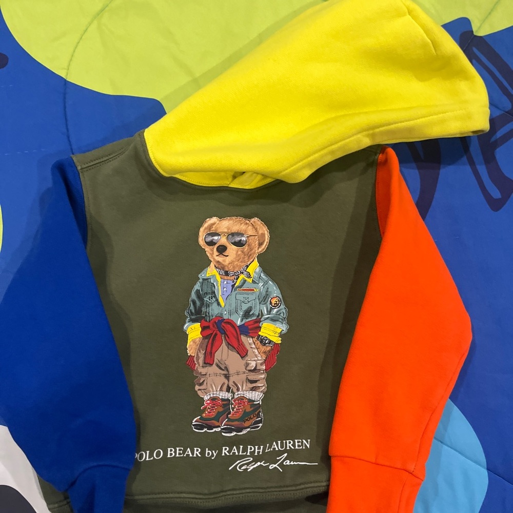 Ralph Lauren Kids Colorful Polo Bear Hoodie